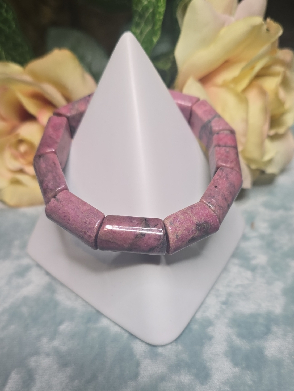 Rhodonite Stretch Bracelet, 7"
